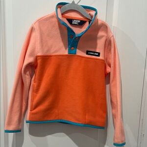 Lands' End Kids' Coral and Tangerine Fleece Hoodie, Size XS or 4-5